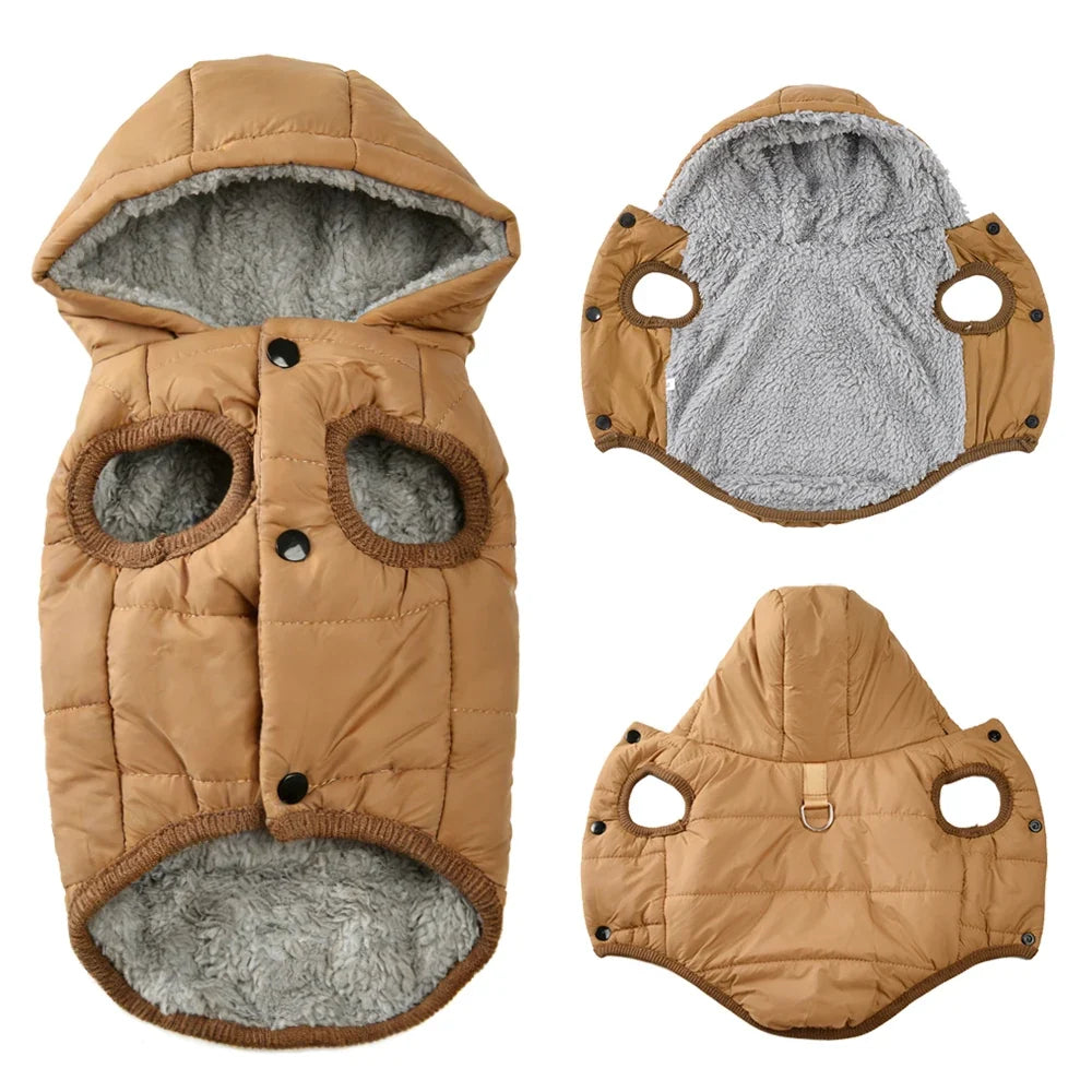 Dachshund winter parka — hooded fleece coat for long-bodied dogs