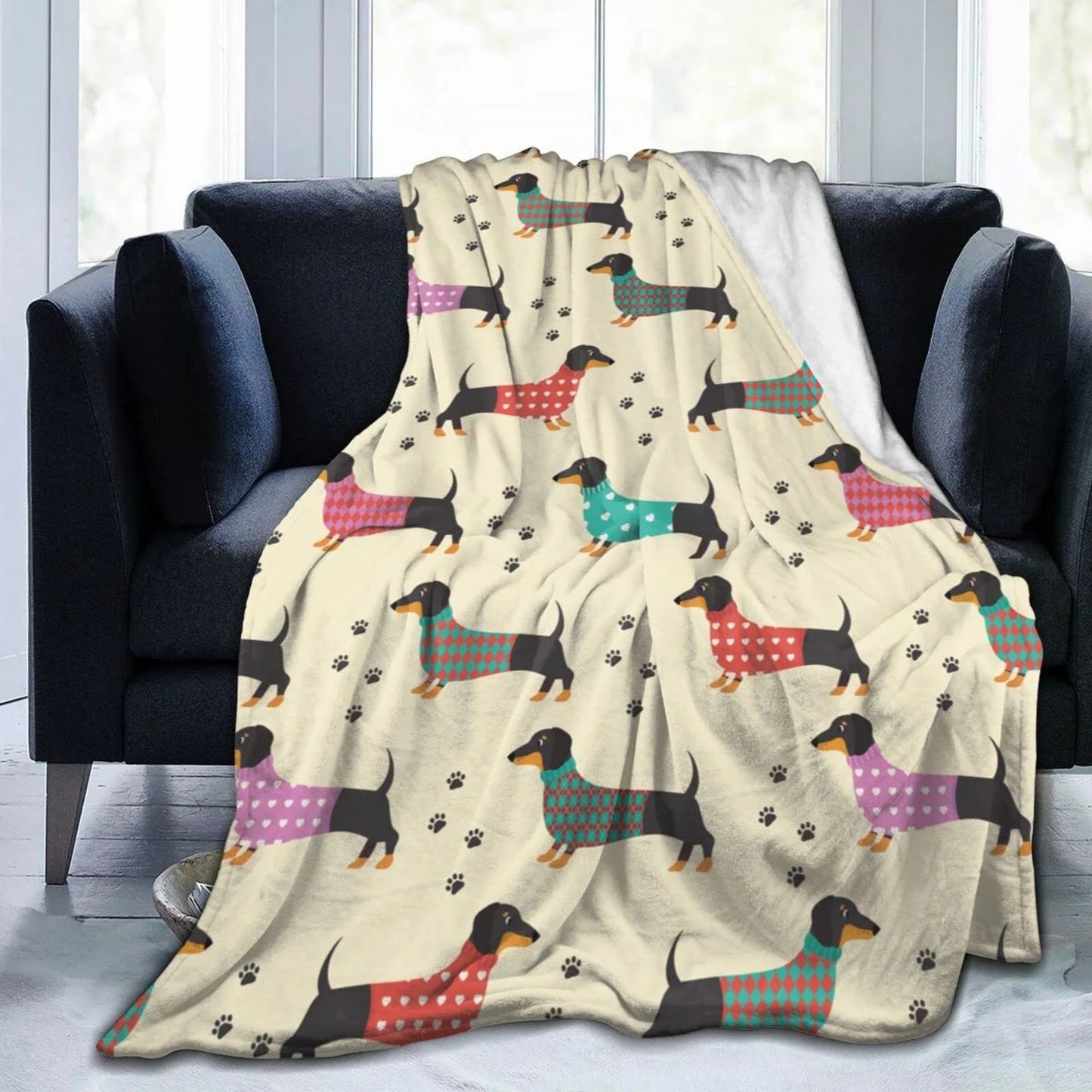 Dachshund flannel blanket, additional design option