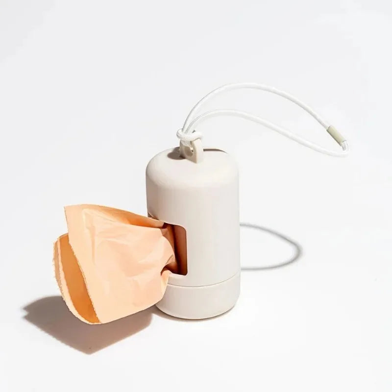 Poop Bag Carrier — clip-on waste bag holder, White
