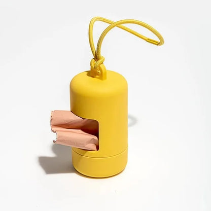 Poop Bag Carrier — clip-on waste bag holder, Yellow