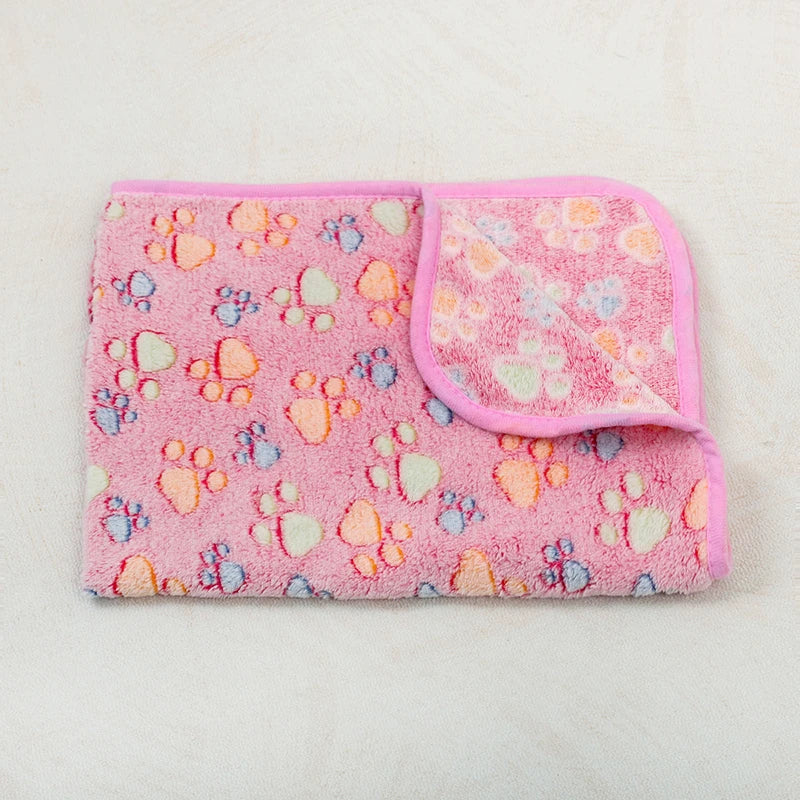 Doxie Paw-Print Blanket — Rose Red Footprint design