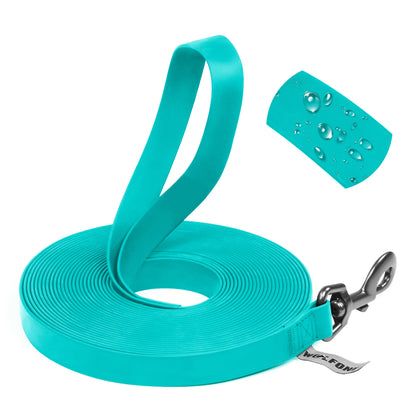 Long-Line Training Leash — waterproof PVC, Green