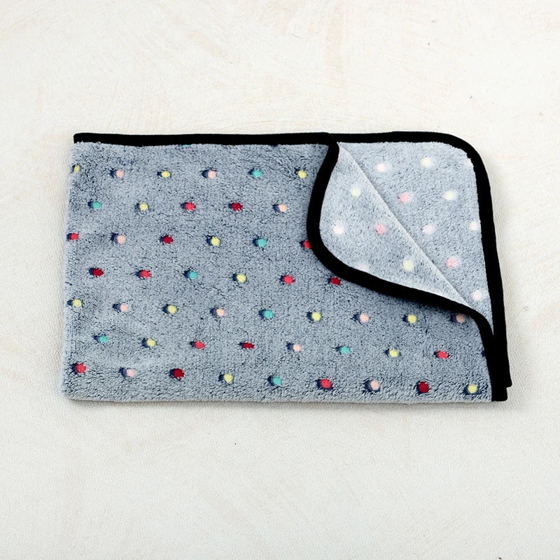 Doxie Paw-Print Blanket — Grey Color Dot design