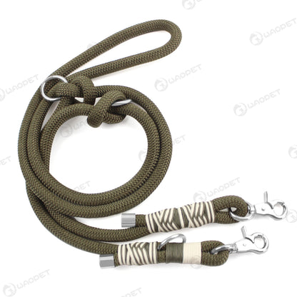 Rugged Hands-Free Dog Leash — braided nylon, Army Green