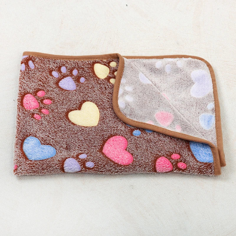 Doxie Paw-Print Blanket — Coffee Heart design