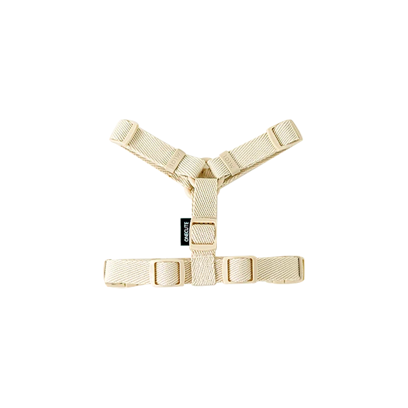 Macaron Harness, Collar & Leash Set — khaki harness