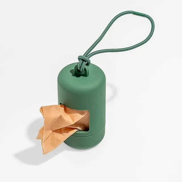 Poop Bag Carrier — clip-on waste bag holder, Green