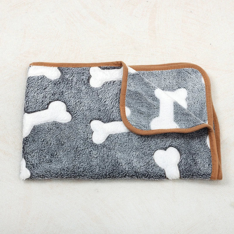 Doxie Paw-Print Blanket — Grey Bone design