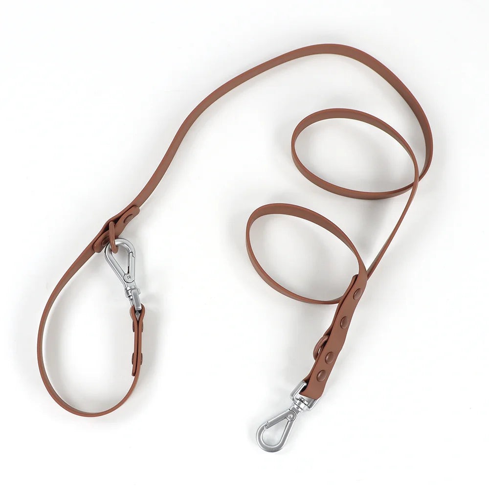 Dual-Handle Dog Leash — training lead, Chocolate