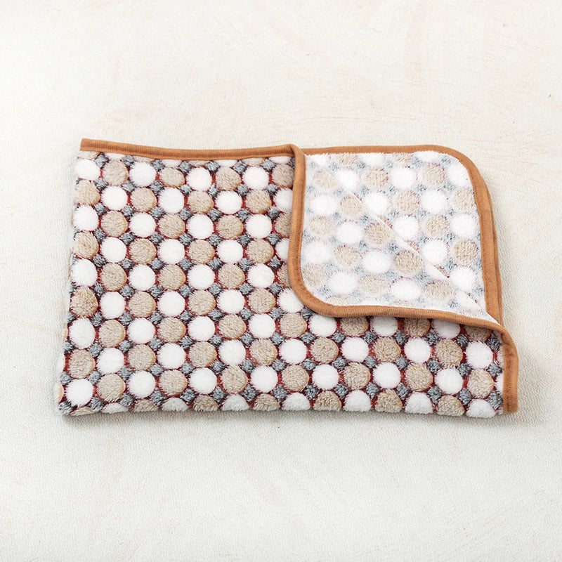 Doxie Paw-Print Blanket — Brown Dot design