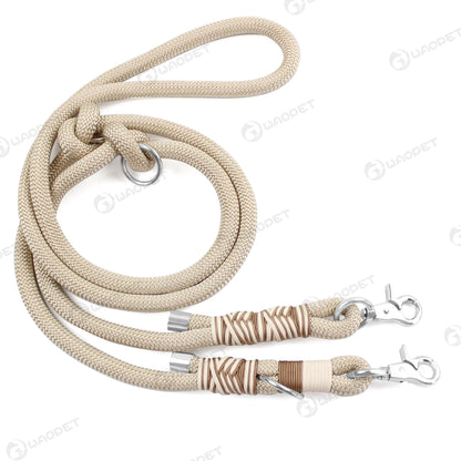 Rugged Hands-Free Dog Leash — braided nylon, Khaki