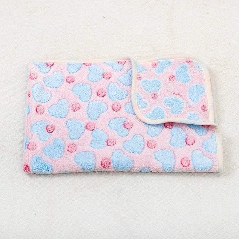 Doxie Paw-Print Blanket — Pink Heart design