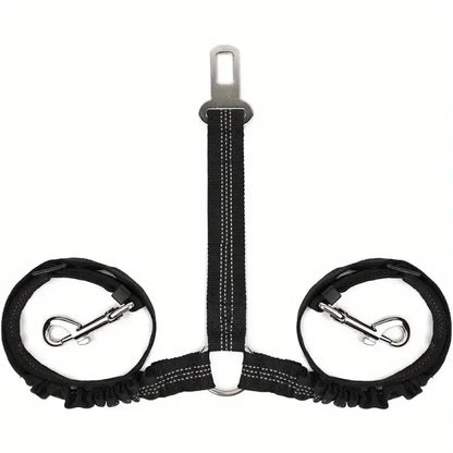 Pet Car Seat Belt — adjustable restraint, Black