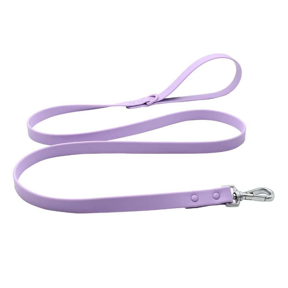 Waterproof Dachshund Leash — wipe-clean PVC, Purple