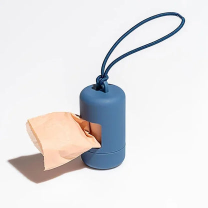 Poop Bag Carrier — clip-on waste bag holder, Dark Blue