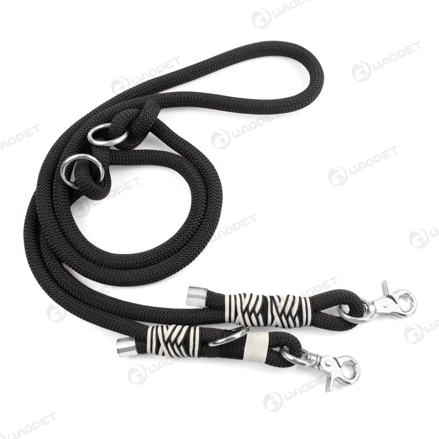 Rugged Hands-Free Dog Leash — braided nylon, Black