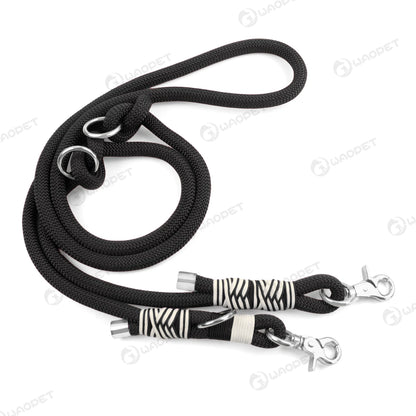 Rugged Hands-Free Dog Leash — braided nylon, Black