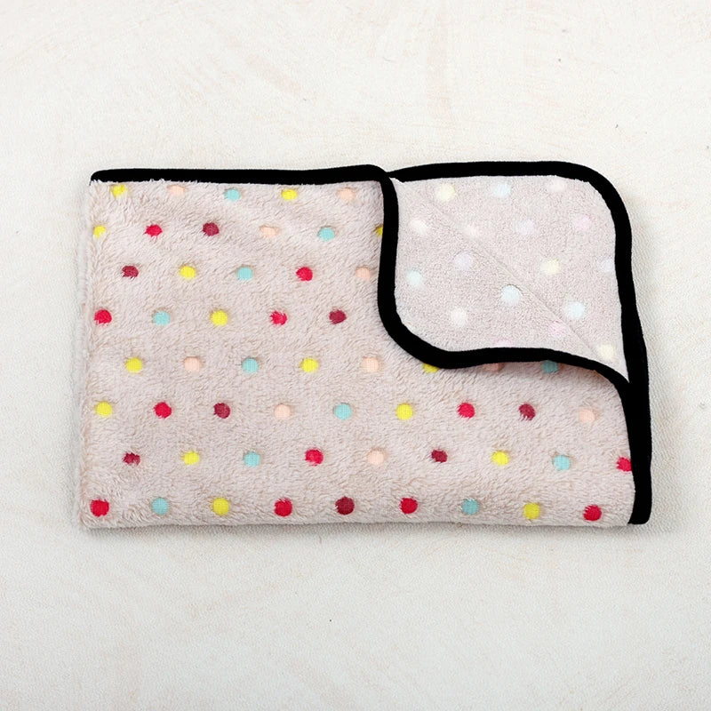 Doxie Paw-Print Blanket — Beige Color Dot design