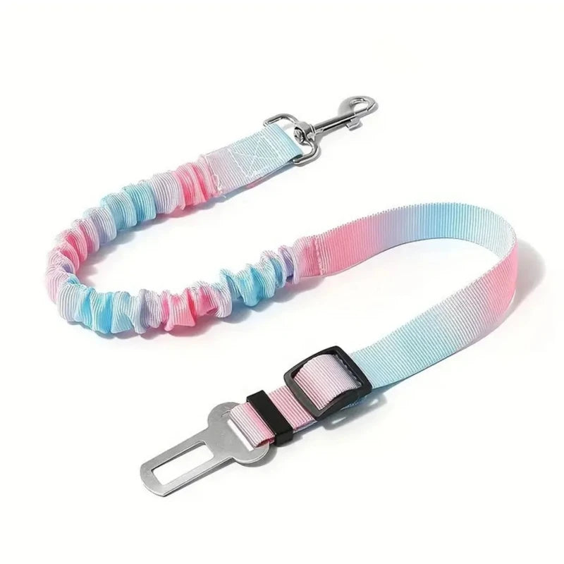 Pet Car Seat Belt — adjustable restraint, Blue Pink