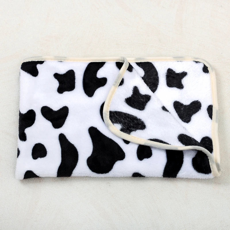 Doxie Paw-Print Blanket — Cow print design