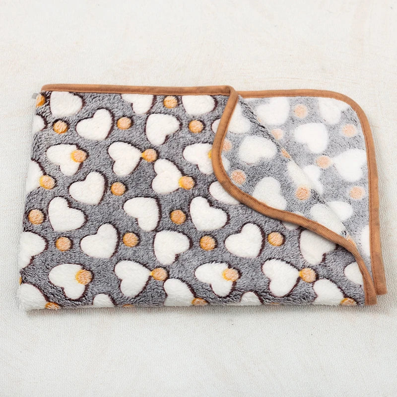 Doxie Paw-Print Blanket — Grey Heart design