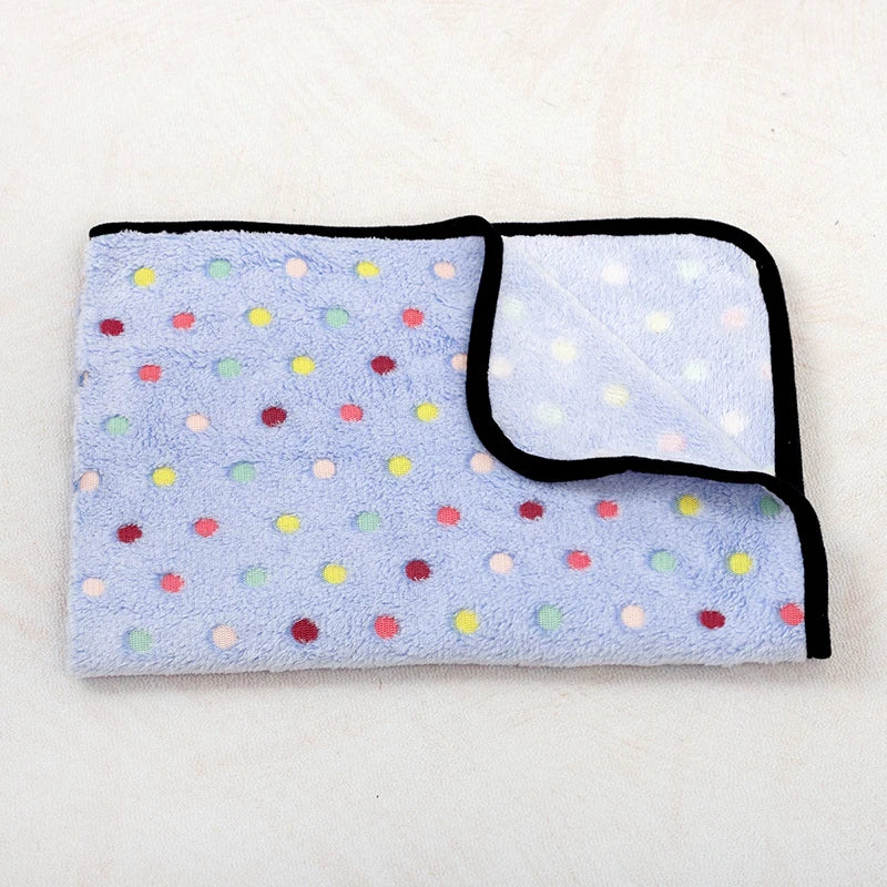 Doxie Paw-Print Blanket — Blue Color Dot design