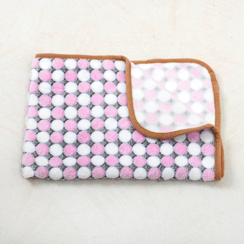 Doxie Paw-Print Blanket — Pink Dot design