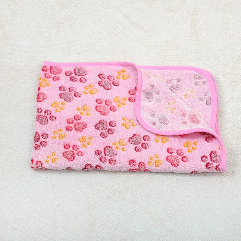 Doxie Paw-Print Blanket — Pink Footprint design