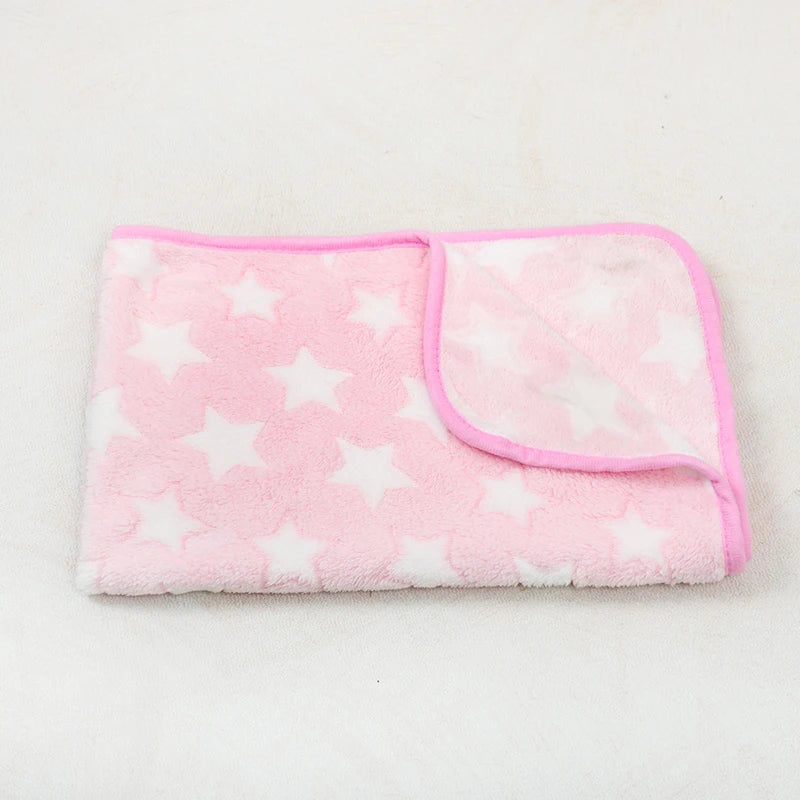 Doxie Paw-Print Blanket — Pink Star design