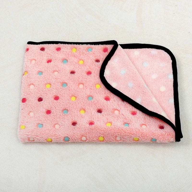 Doxie Paw-Print Blanket — Pink Color Dot design