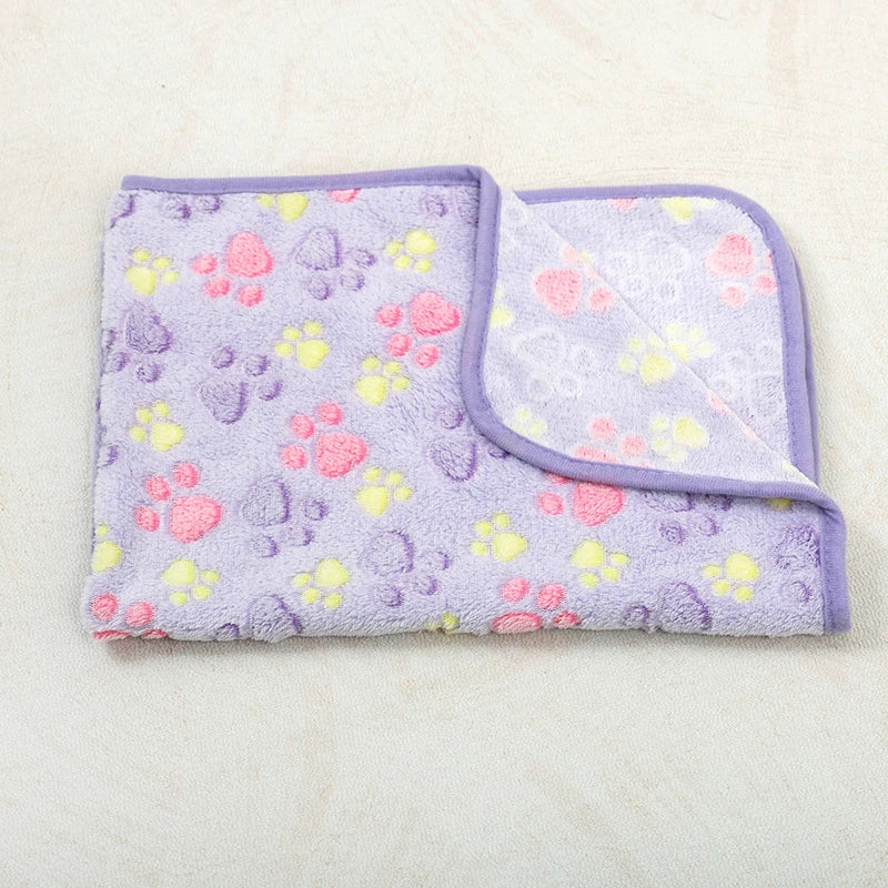 Doxie Paw-Print Blanket — Purple Footprint design